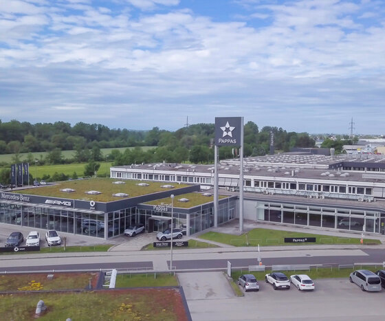 Betriebsgebäude von Pappas in Linz.