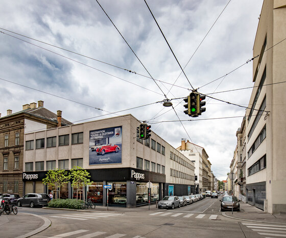 Betriebsgebäude von Pappas in der Mommsengasse in Wien.